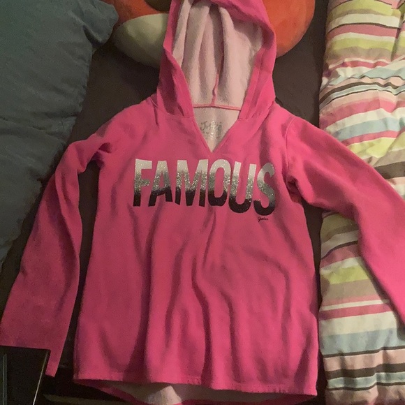 Justice girls hoodie (trendy Barbie pink colour) - Picture 1 of 2
